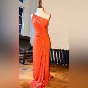 Agave One Shoulder Coral Dress